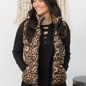 Animal Print Puffer Vest